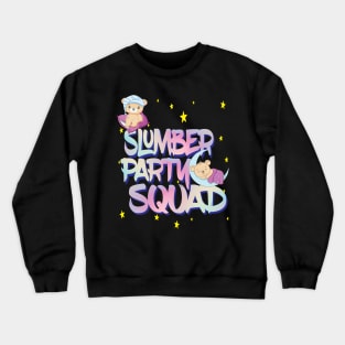 Ladies Girl Teddy Bear Sleepover Squad Birthday Crewneck Sweatshirt